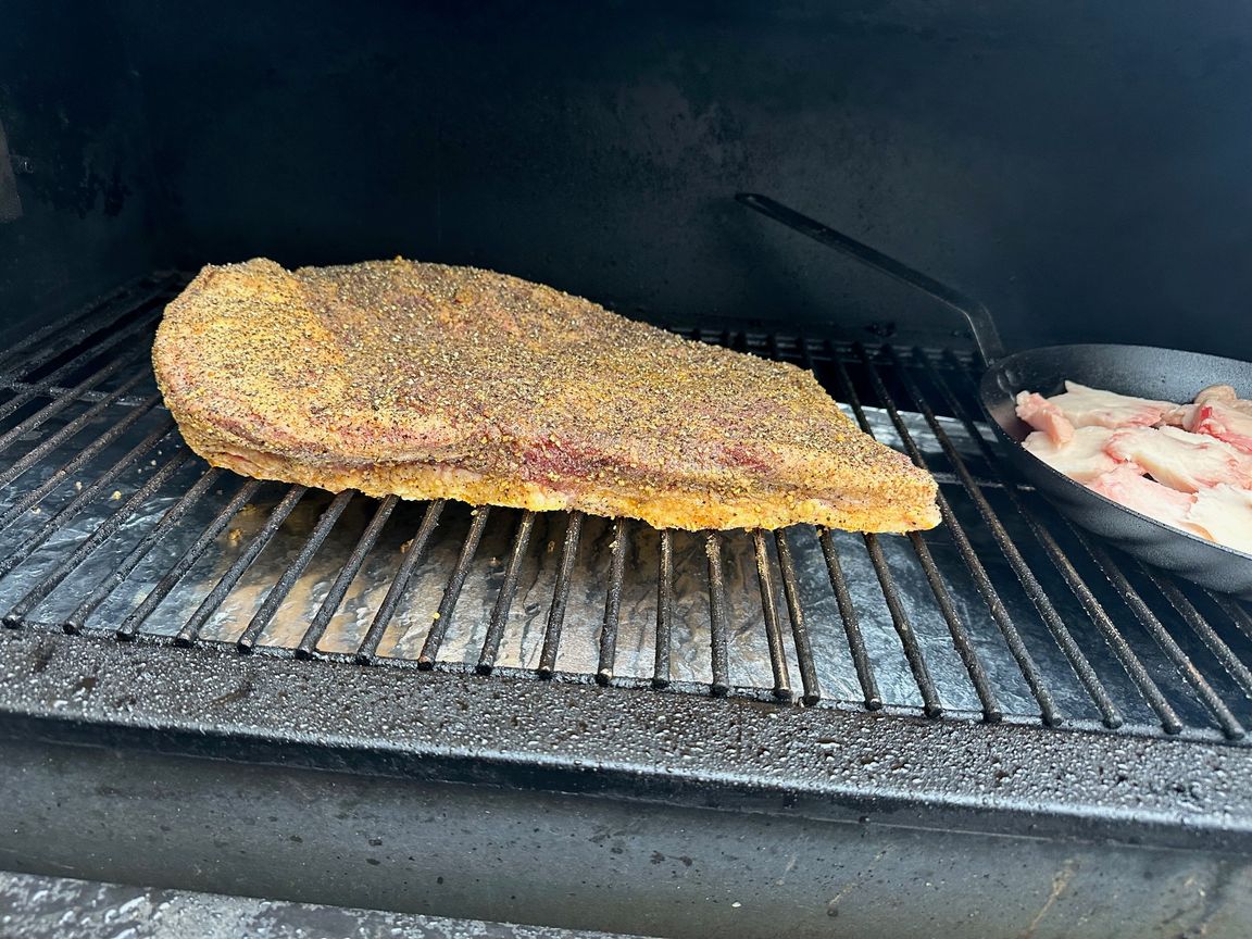 Brisket in the smoker